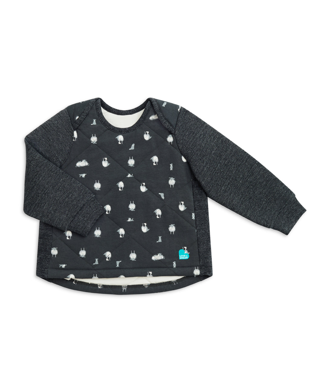 Sleep Suit Long Sleeve Two-Piece 2.5 TOG Organic Cotton/Merino Wool Charcoal Lamb's Best Friend