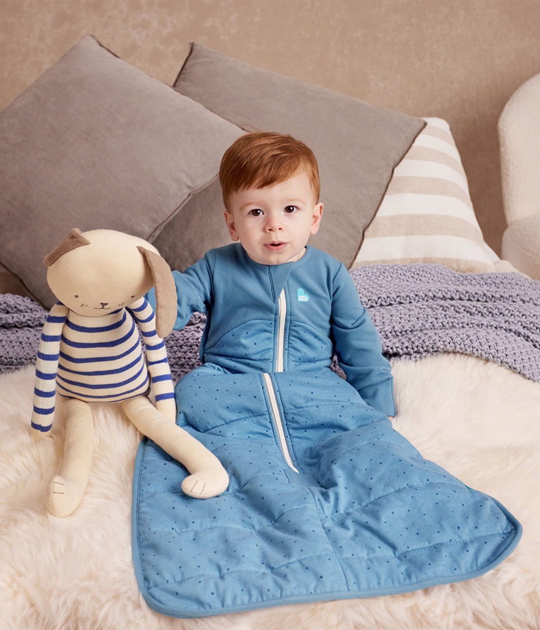 Sleep Bag Long Sleeve 2.5 TOG Quilted Cotton Storm Blue Pebbles