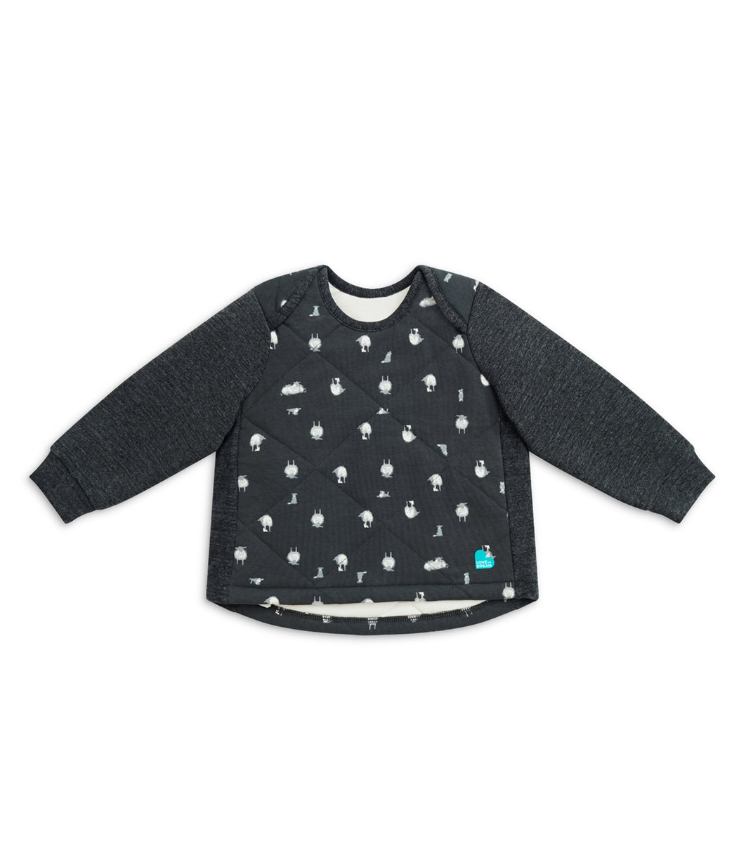Sleep Suit Long Sleeve Two-Piece 2.5 TOG Organic Cotton/Merino Wool Charcoal Lamb's Best Friend