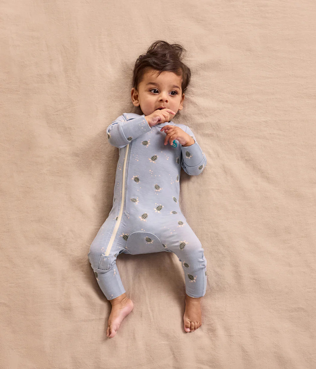 Swaddle Up & Romper Bundle | 1.0 TOG | Bamboo | Blue Turtally