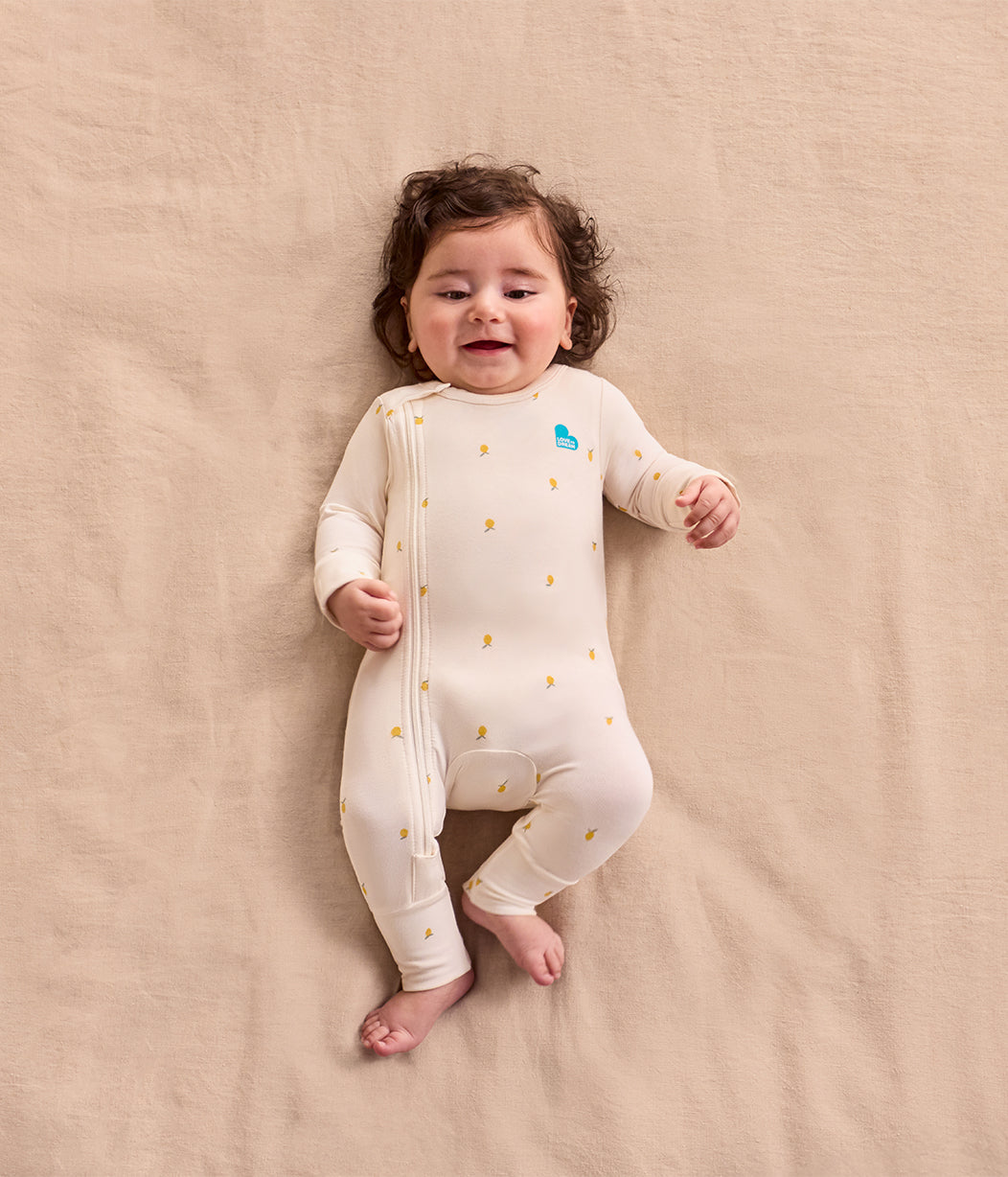 Swaddle Up & Romper Bundle | 1.5 TOG | Bamboo | Olive Twigs | Cream Lemons