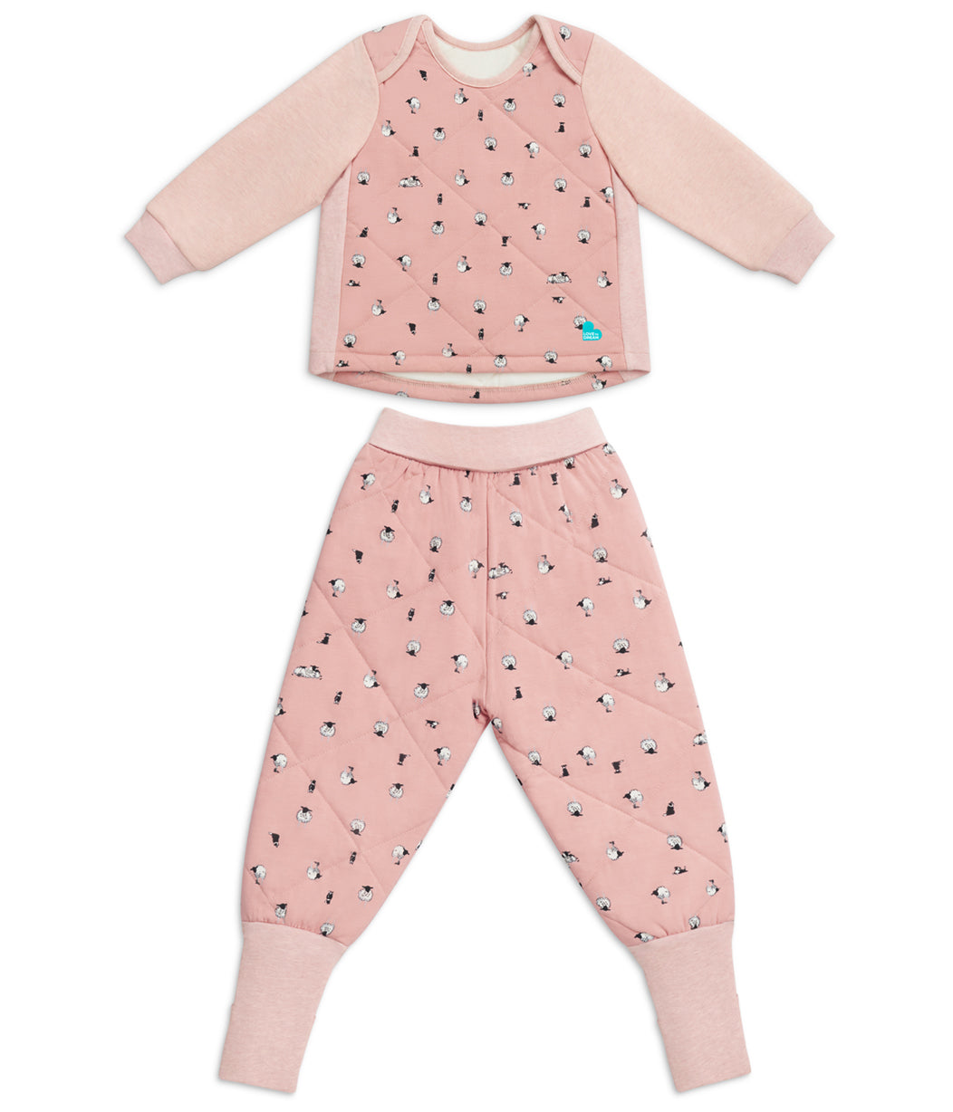 Sleep Suit Long Sleeve Two-Piece 2.5 TOG Organic Cotton/Merino Wool Rose Lamb's Best Friend