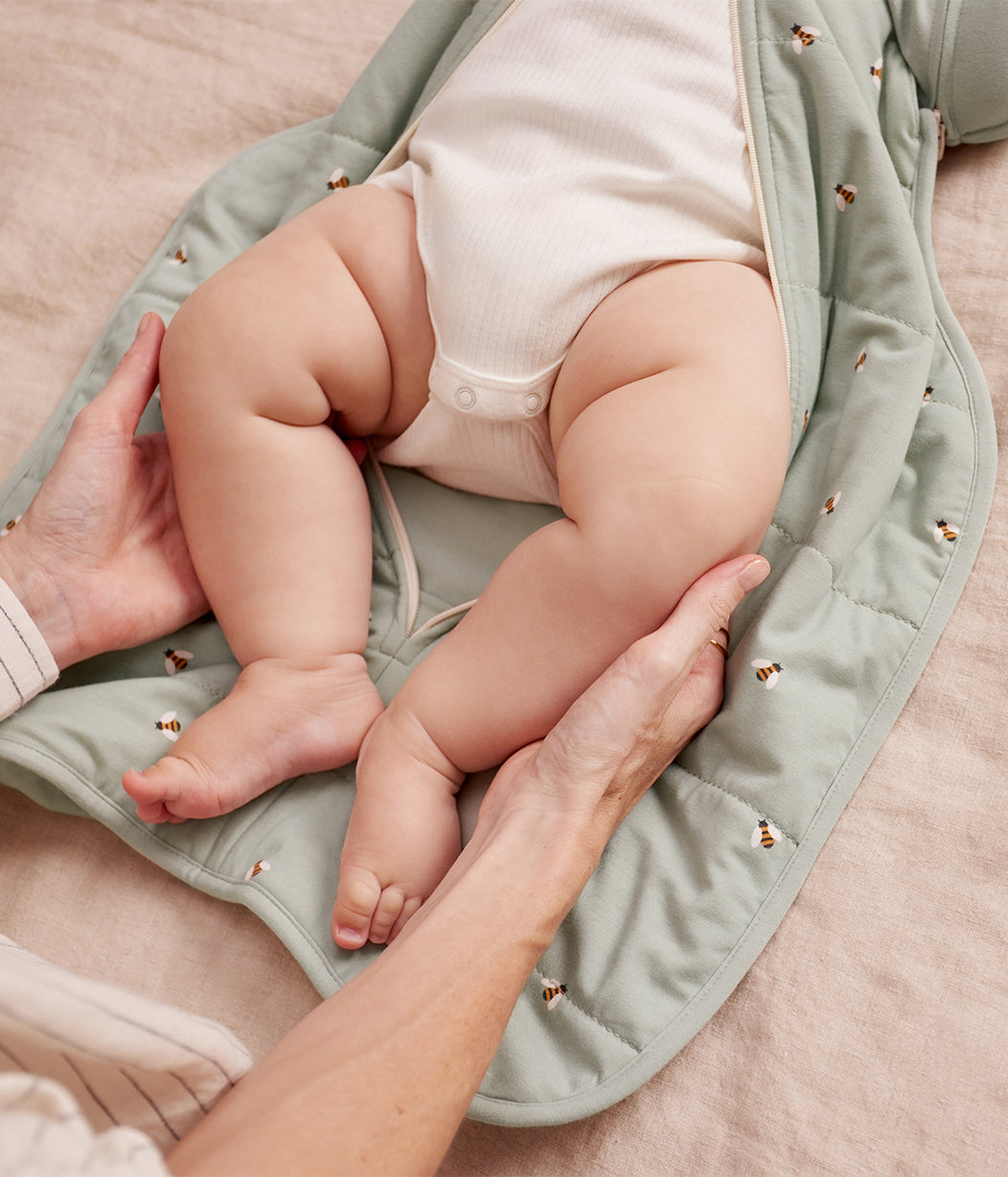 Swaddle Up™ Early Roller Transition Bag 2.5 TOG Cotton Olive Bees