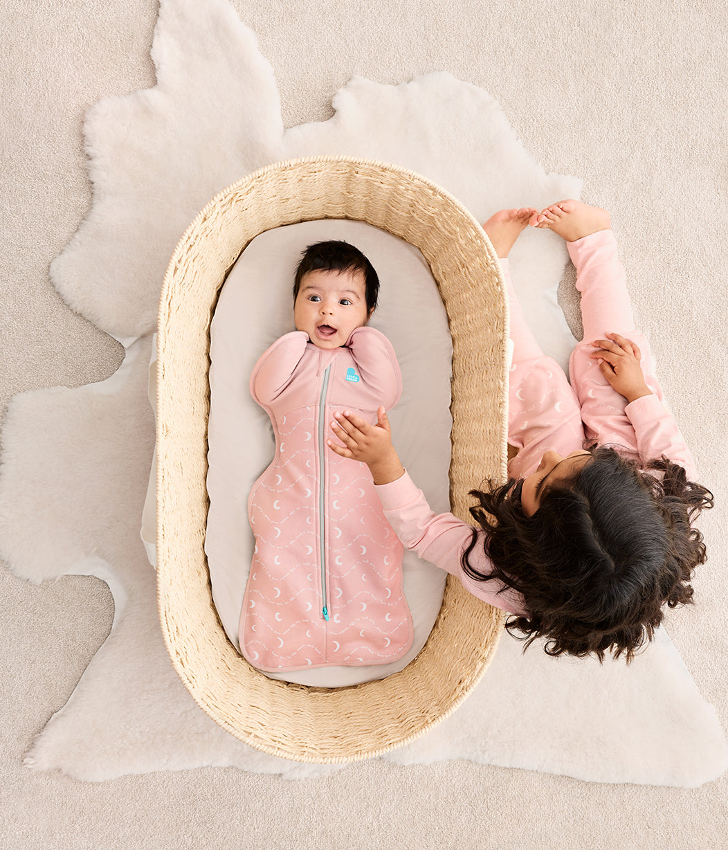 Swaddle Up™ 1.5 TOG Cotton Dusty Pink Moon and Back