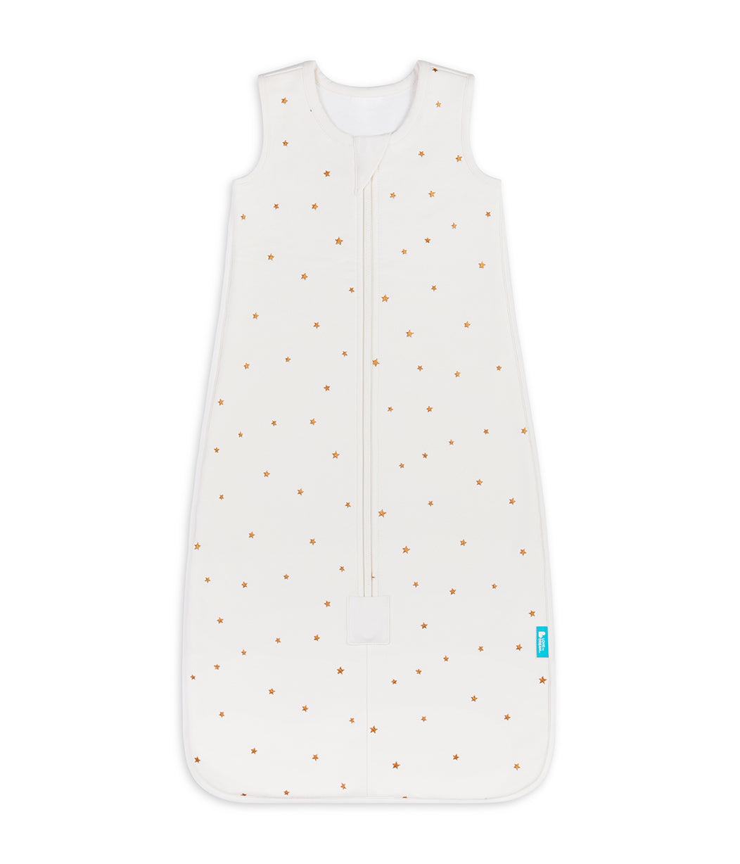Sleep Bag Sleeveless 1.5 TOG Cotton Buff Twinkle Embroidery