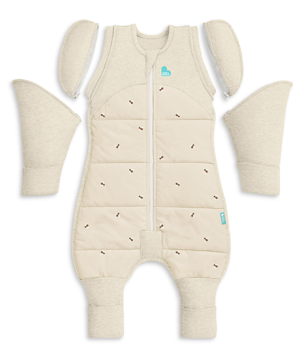 Swaddle Up™ Transition Suit 2.5 TOG Cotton Oatmeal Bees