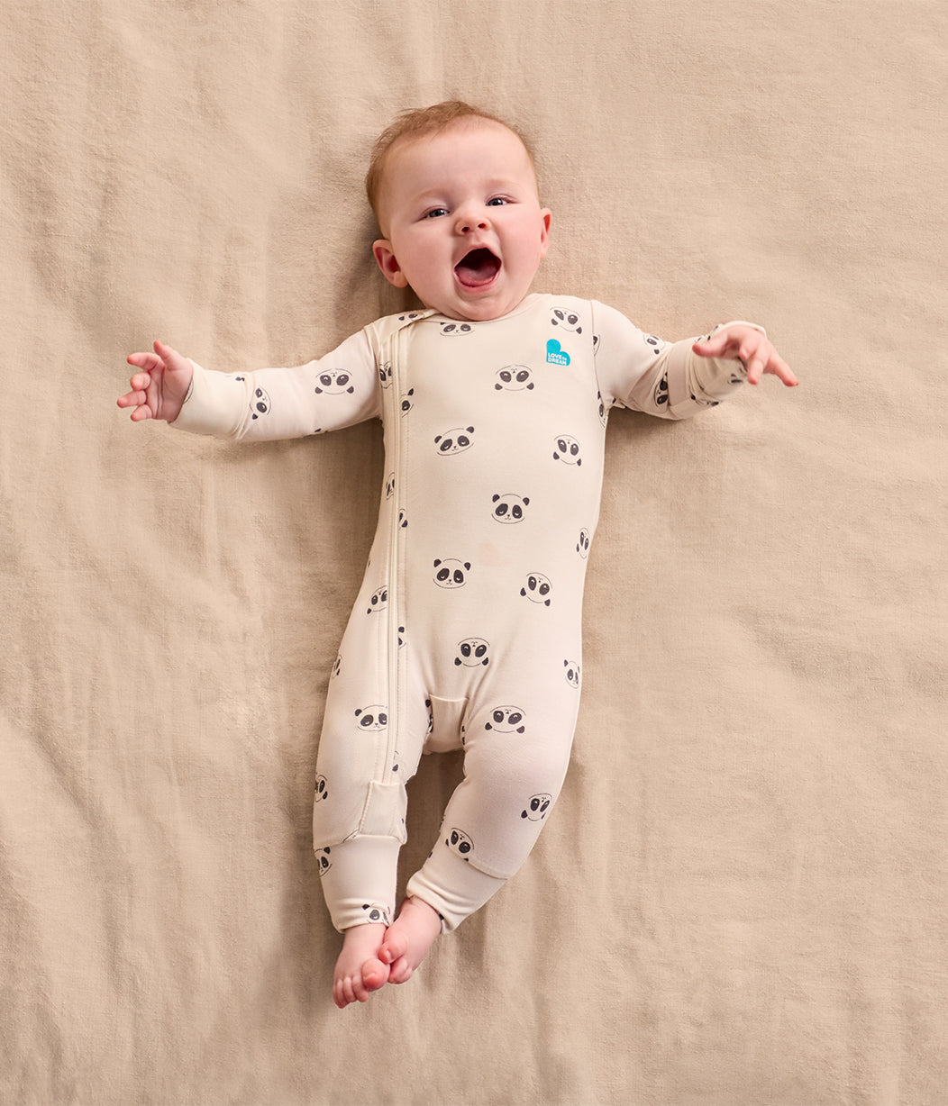 Romper Viscose from Bamboo Cream Sleepy Pandas