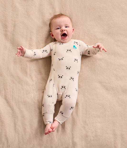 Romper Viscose from Bamboo Cream Sleepy Pandas