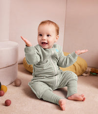 Sleep Suit Long Sleeve 2.5 TOG Cotton Olive Bees