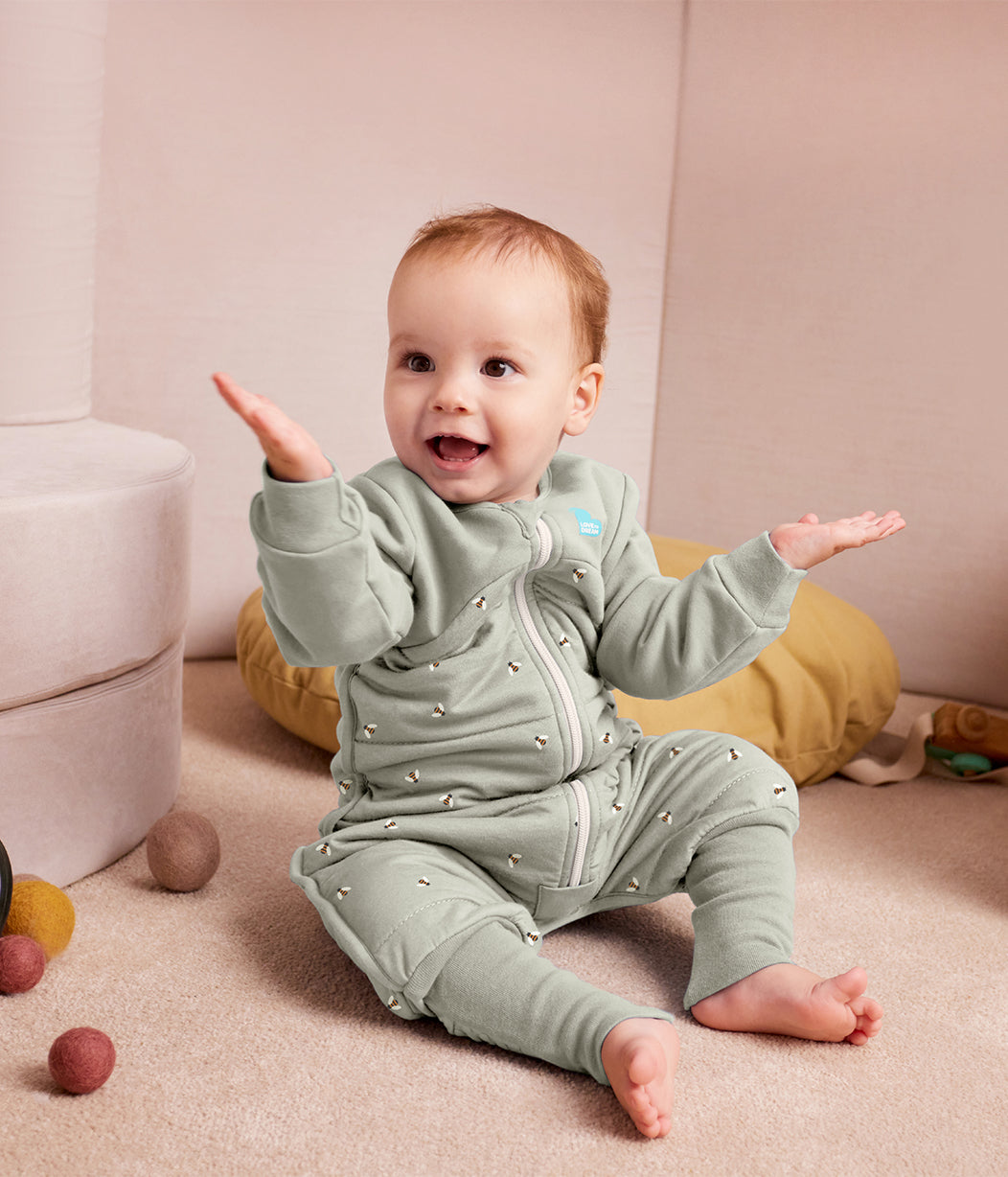 Sleep Suit & Romper Bundle | 2.5 TOG | Olive Bees | Deep Olive