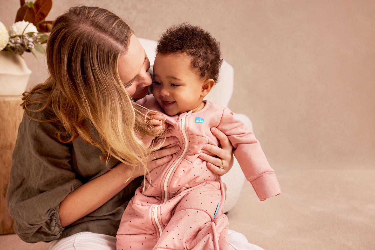 Sleep Bag Long Sleeve 2.5 TOG Quilted Cotton Rose Pebbles