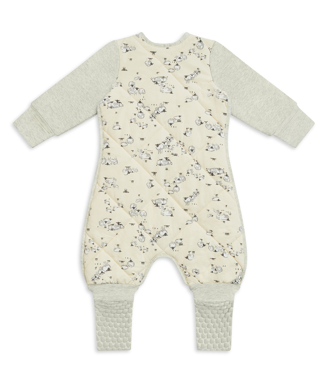 Sleep Suit Long Sleeve 3.5 TOG Organic Cotton/Merino Wool Sand Sheep Life