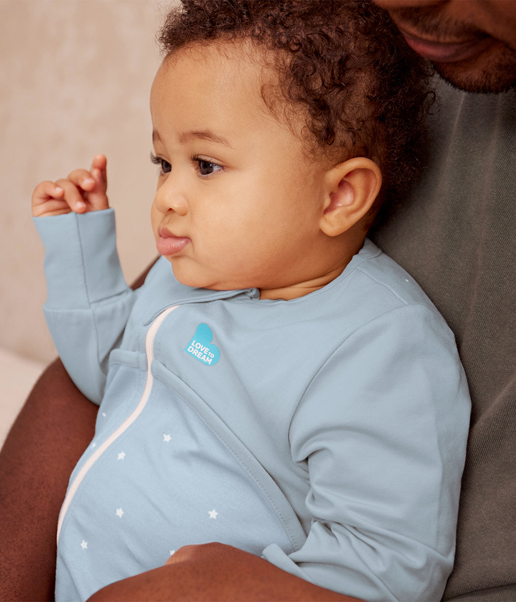 Sleep Suit Long Sleeve 1.0 TOG Cotton Powder Blue Twinkle