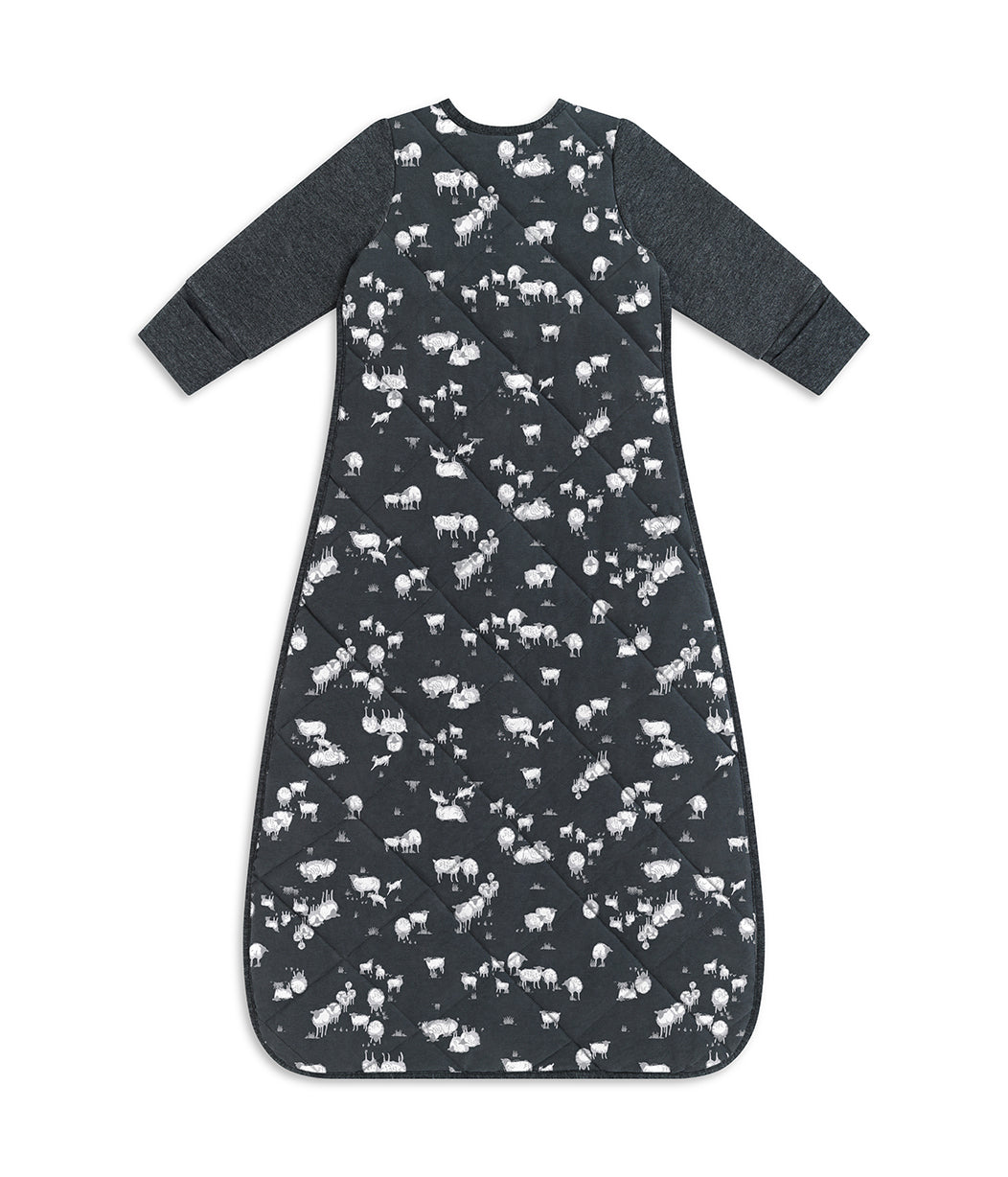 Sleep Bag Long Sleeve 3.5 TOG Organic Cotton/Merino Wool Charcoal Sheep Life