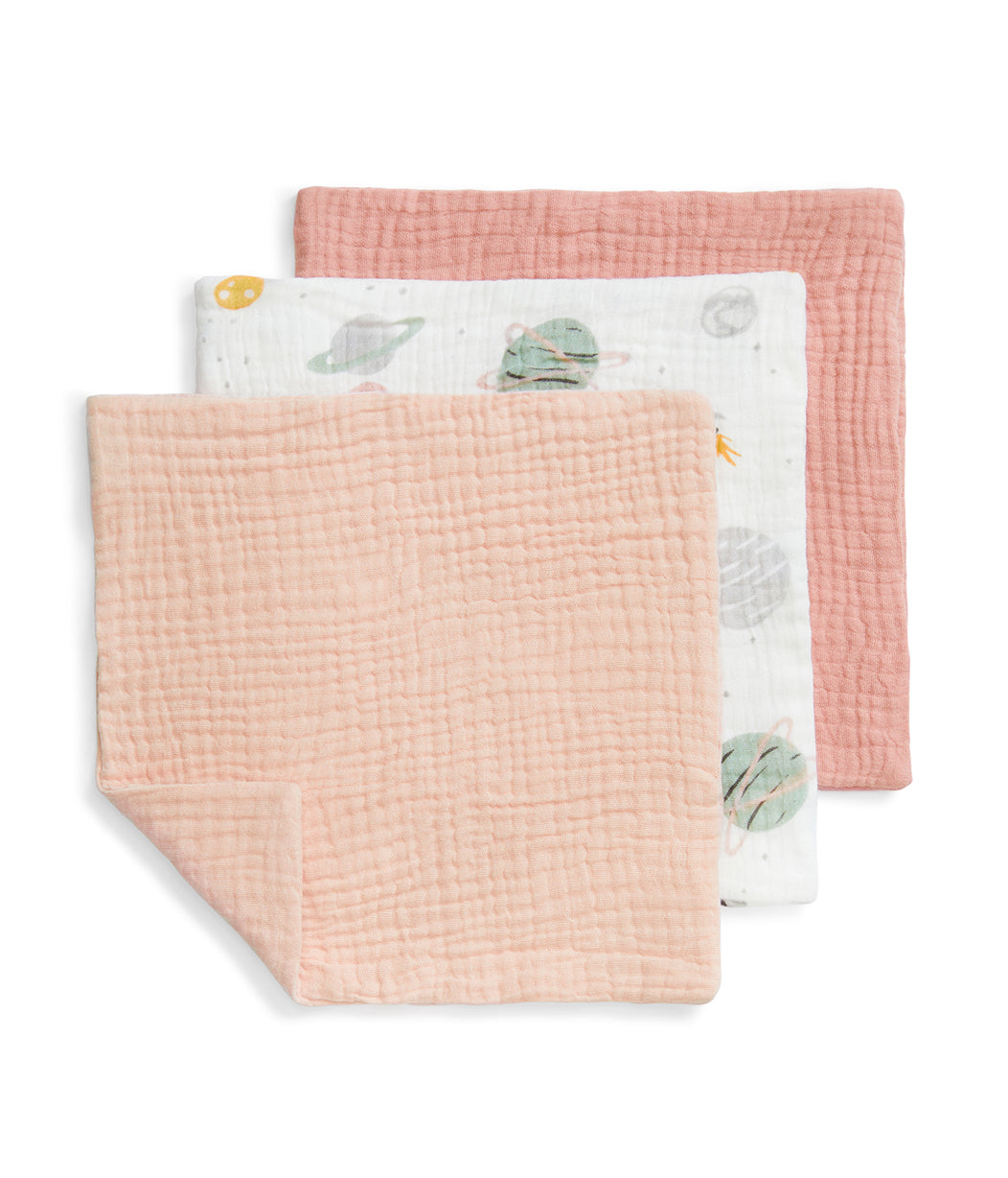 Wash Cloth 3 Pack Cotton Blush Rocket