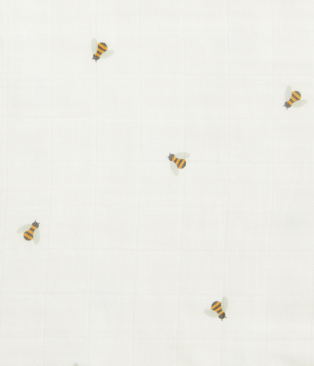 Burp Cloth 2 Pack Cotton Cream Bees