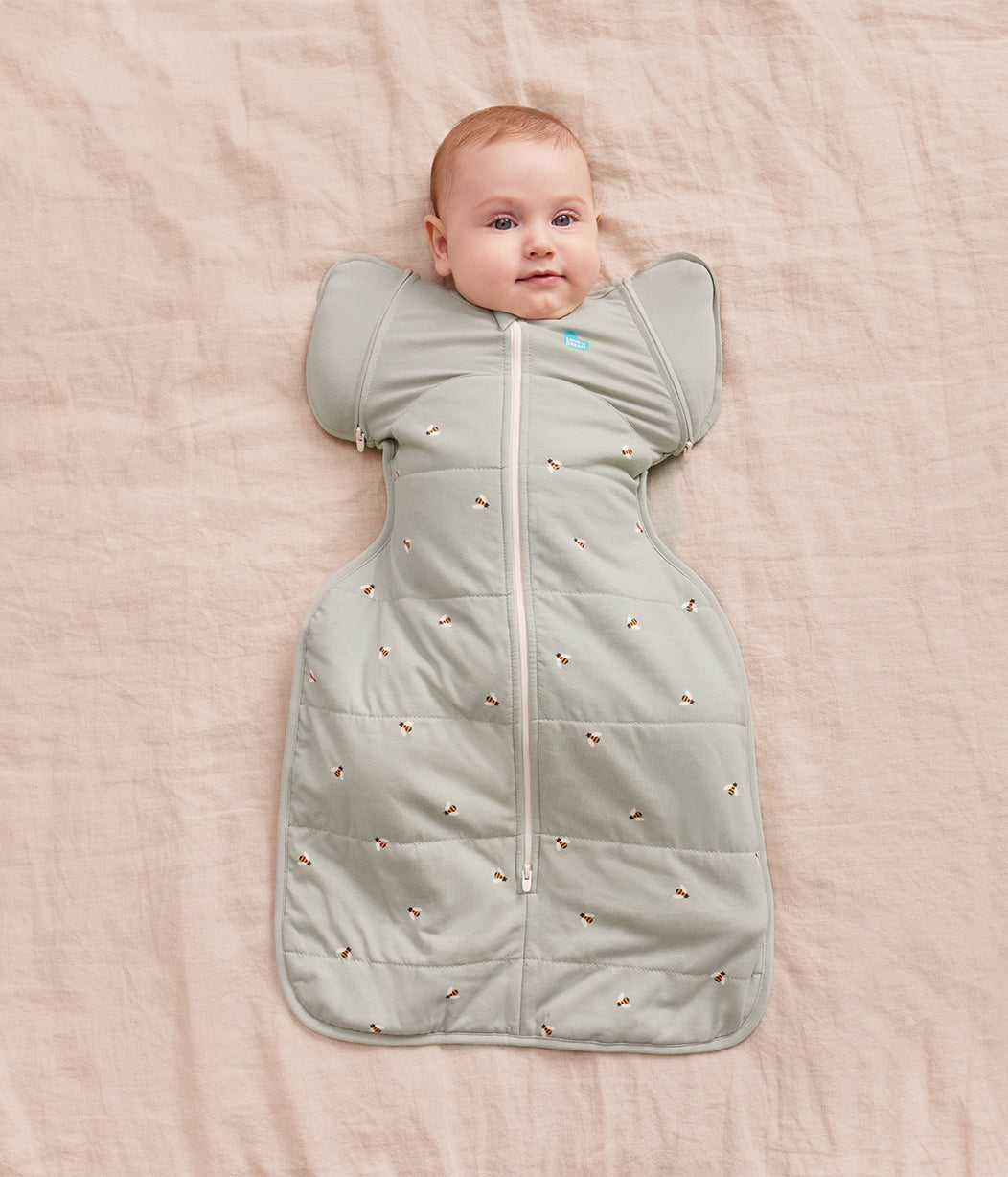 Swaddle Up™ Early Roller Transition Bag 2.5 TOG Cotton Olive Bees