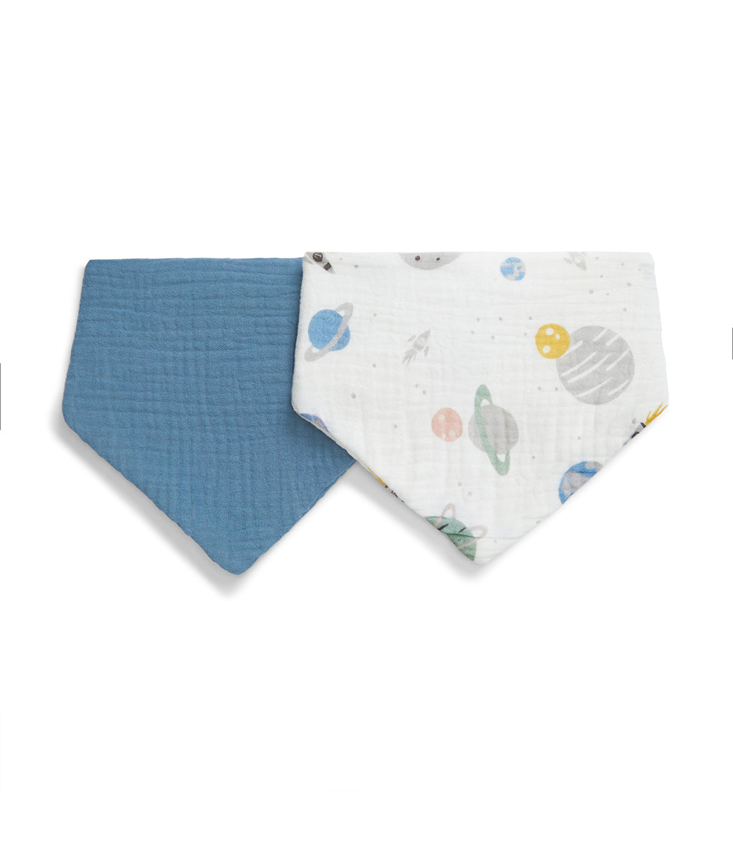 Bib 2 Pack Cotton Storm Blue Rocket