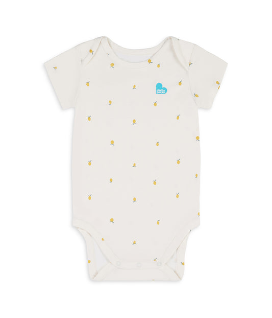 Bodysuit Short Sleeve Viscose from Bamboo Cream Lemons