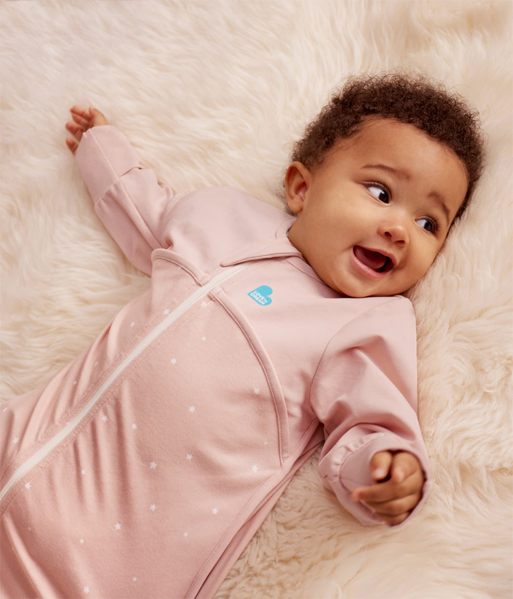 Sleep Bag Long Sleeve 1.0 TOG Cotton Powder Pink Twinkle