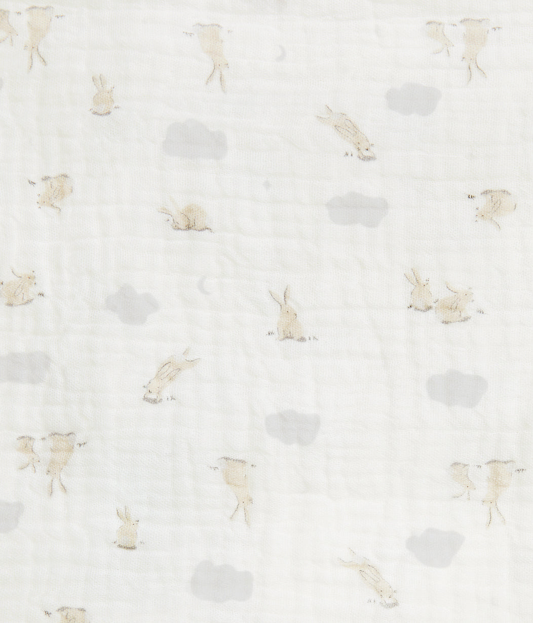 Wash Cloth 3 Pack Cotton White Mini Cloud Bunnies