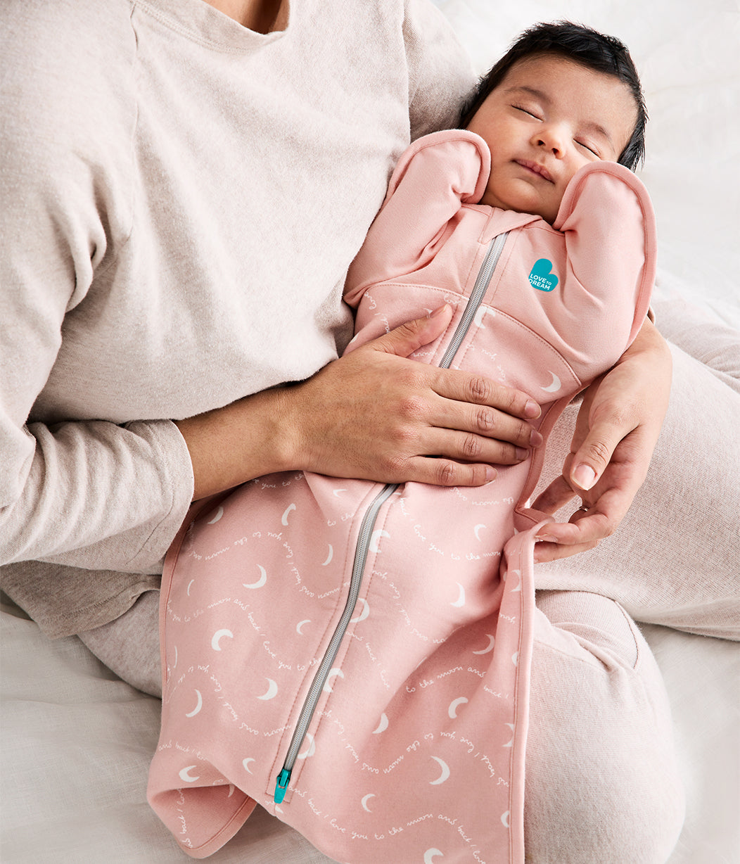 Swaddle Up™ 1.5 TOG Cotton Dusty Pink Moon and Back