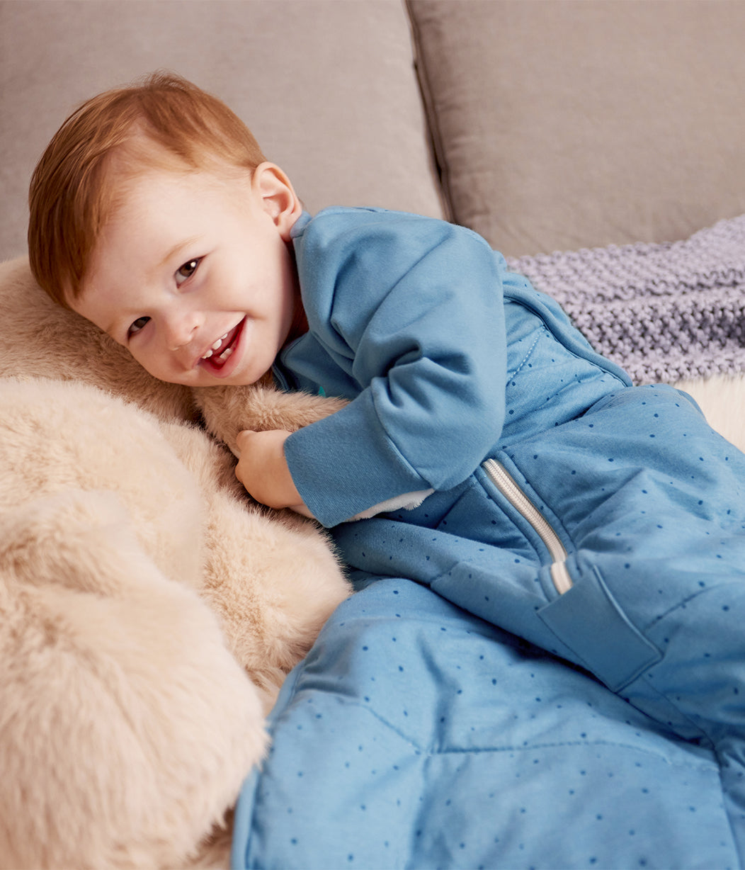 Sleep Bag Long Sleeve 2.5 TOG Quilted Cotton Storm Blue Pebbles