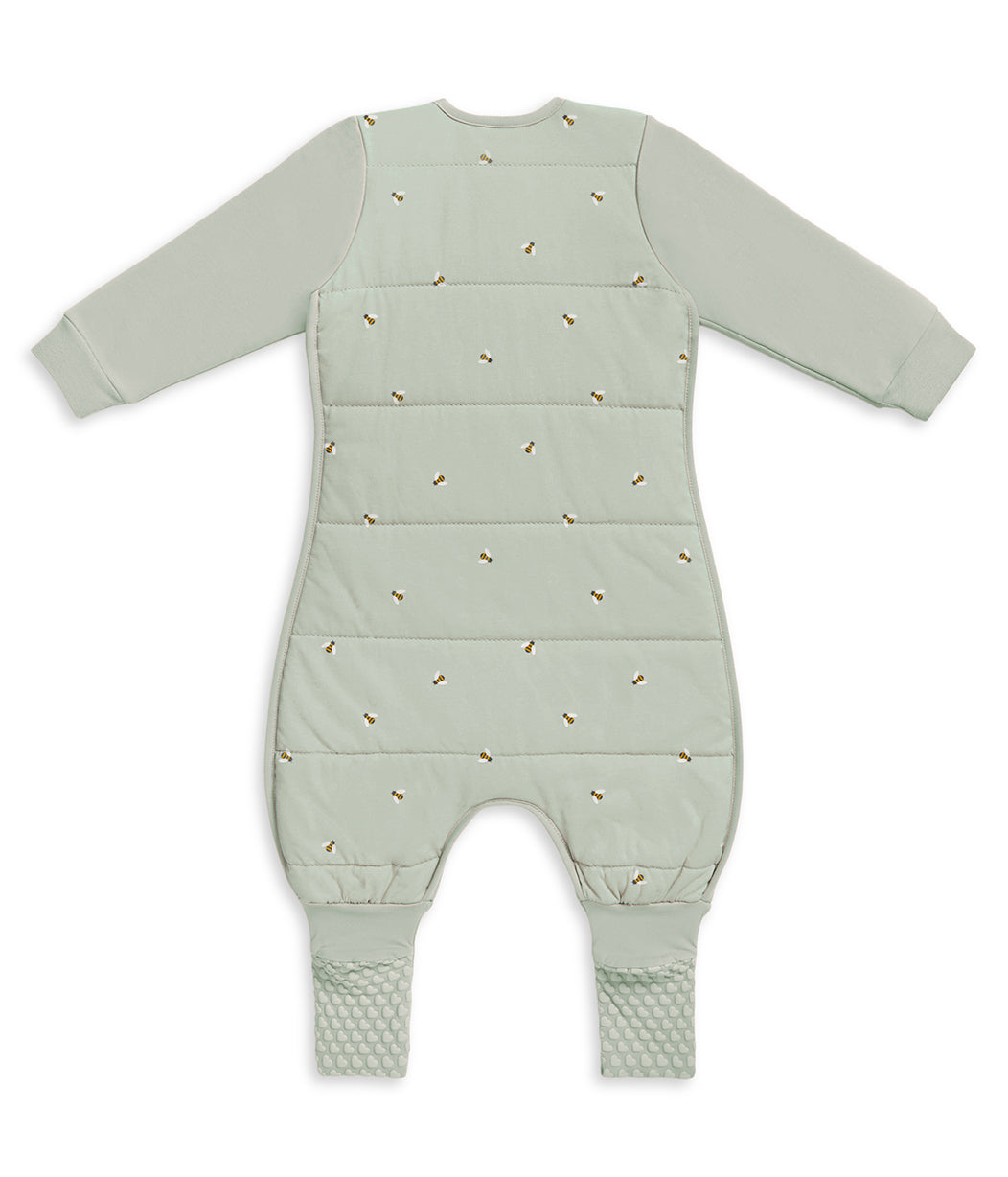 Sleep Suit Long Sleeve 2.5 TOG Cotton Olive Bees