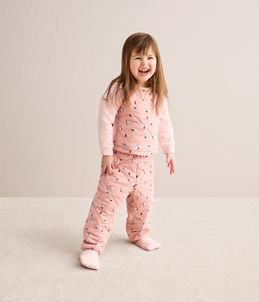 Sleep Suit Long Sleeve Two-Piece 2.5 TOG Organic Cotton/Merino Wool Rose Lamb's Best Friend